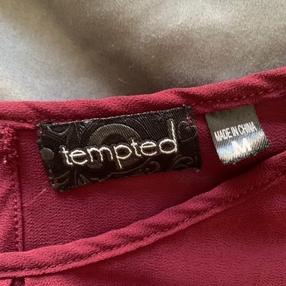 Medium Burgundy Sheer Blouse (710) - Picture 6 of 8